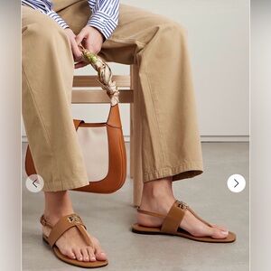 TORY BURCH Eleanor embellished leather thong sandals